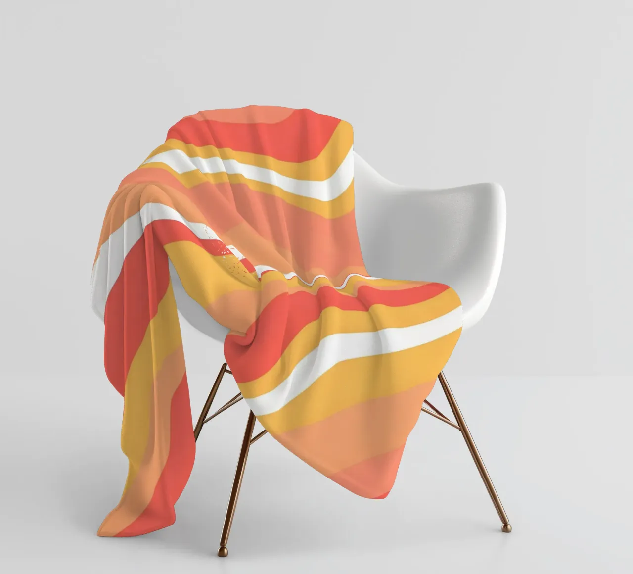 Warm Wave Abstract - Arte retrò a vortice arancione e rosa coperta in pile da homdeco