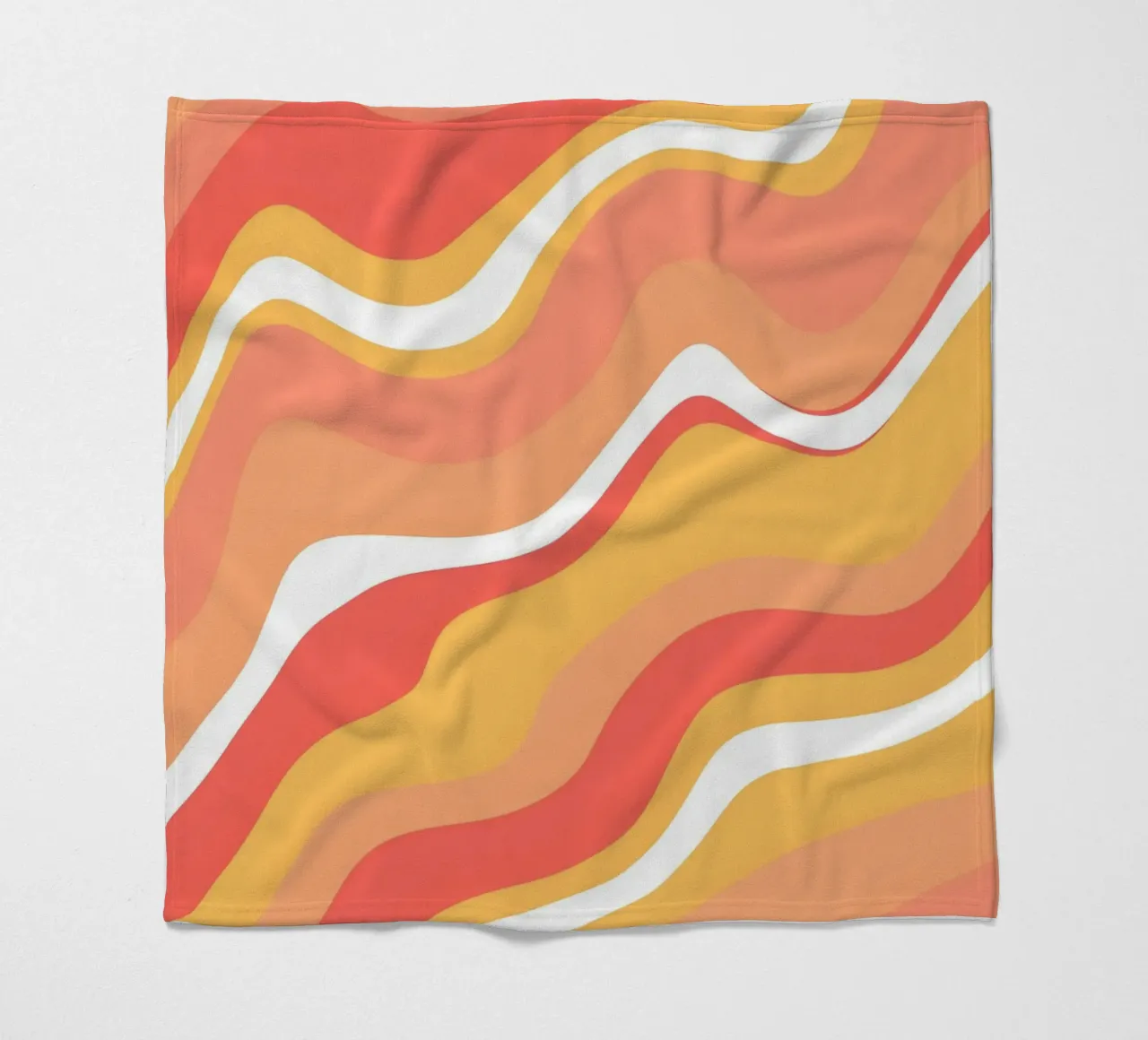 Warm Wave Abstract - Arte retrò a vortice arancione e rosa coperta in pile da homdeco