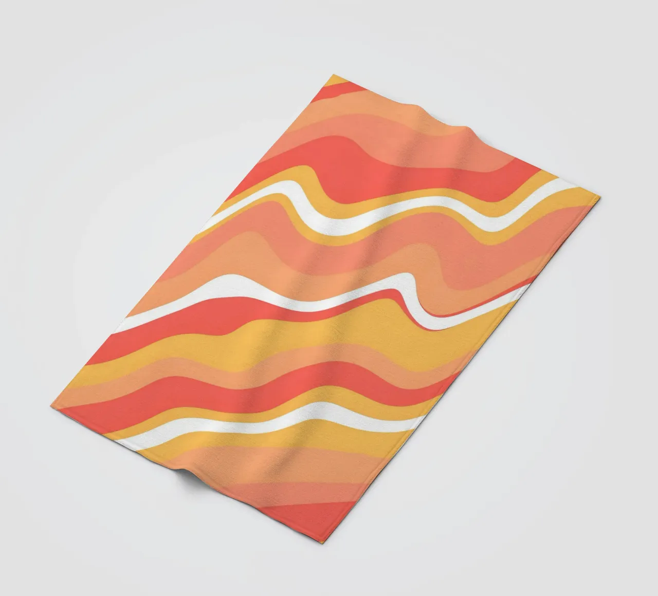 Warm Wave Abstract - Arte retrò a vortice arancione e rosa coperta in pile da homdeco