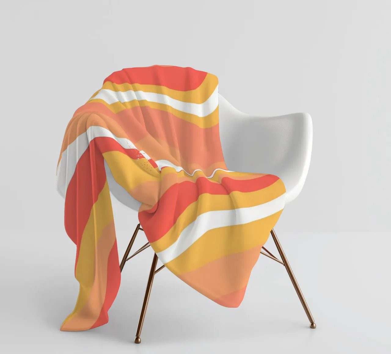 Warm Wave Abstract - Arte retrò a vortice arancione e rosa coperta in pile da homdeco