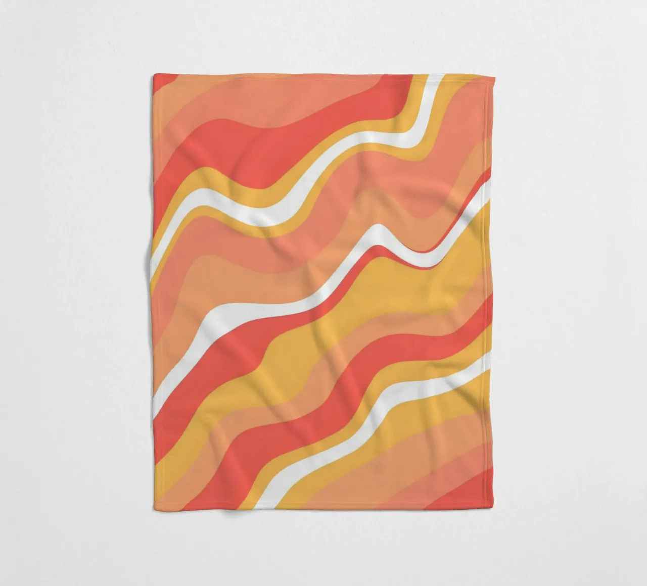 Warm Wave Abstract - Arte retrò a vortice arancione e rosa coperta in pile da homdeco