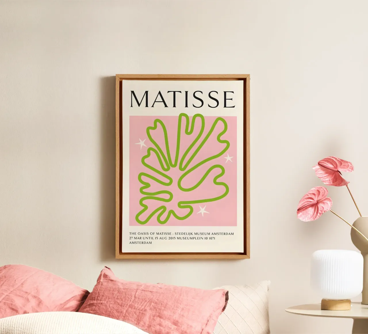 Matisse Oasis - Groen Botanisch Uitgesneden Abstracte Print canvas met Baklijst van homdeco