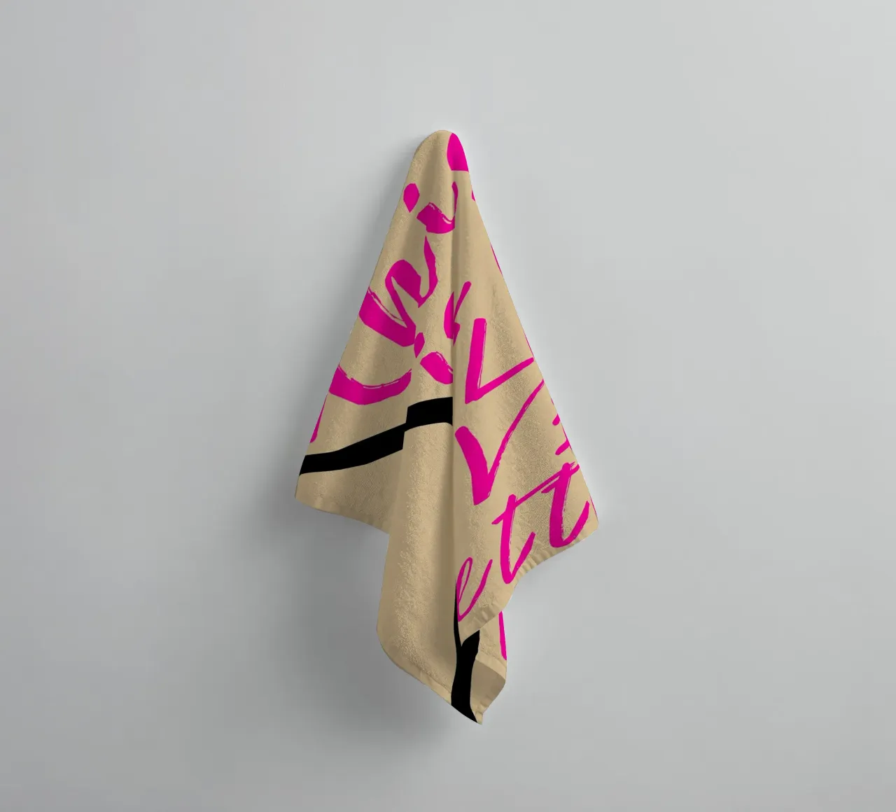 "Dit is een liefdesbrief" Roze Script Art Print badhanddoek van homdeco
