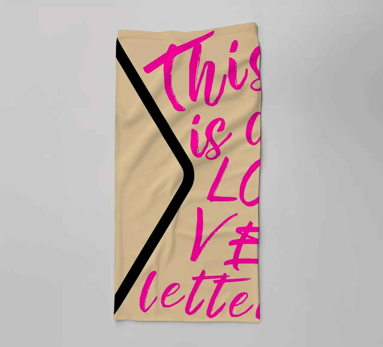 "Dit is een liefdesbrief" Roze Script Art Print badhanddoek van homdeco