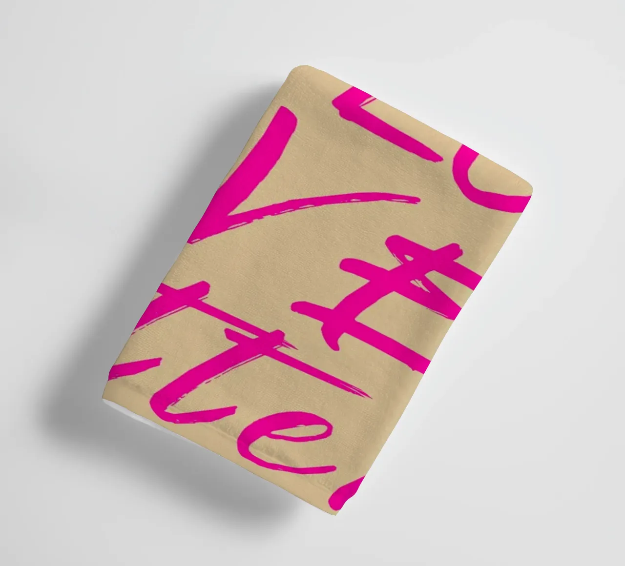 "Dit is een liefdesbrief" Roze Script Art Print badhanddoek van homdeco