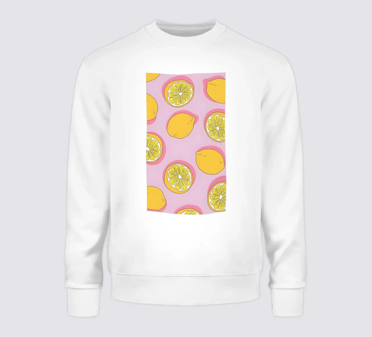 Zesty Lemon Pop Art Pattern - Impresión de cítricos rosa y amarillo sudadera de homdeco