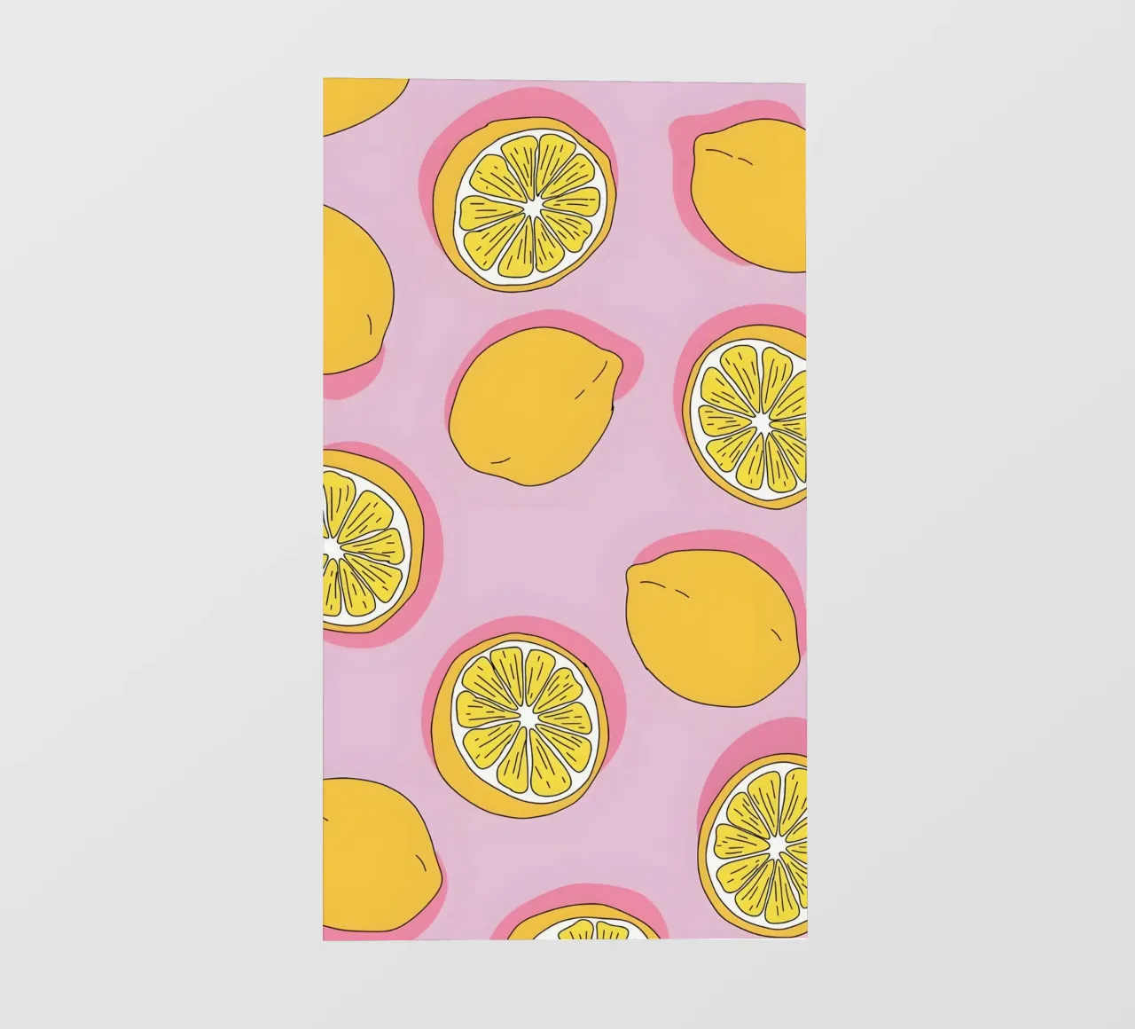 Zesty Lemon Pop Art Pattern - Impression d'agrumes rose et jaune bâche pvc de homdeco