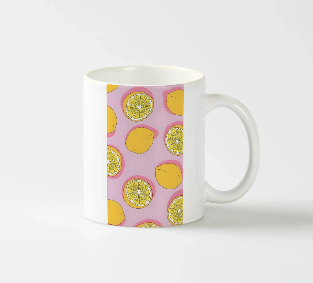 Zesty Lemon Pop Art Pattern - Impression d'agrumes rose et jaune mug en céramique de homdeco