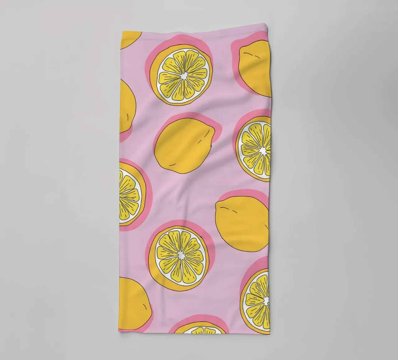 Zesty Lemon Pop Art Pattern - Impresión de cítricos rosa y amarillo toalla de baño de homdeco