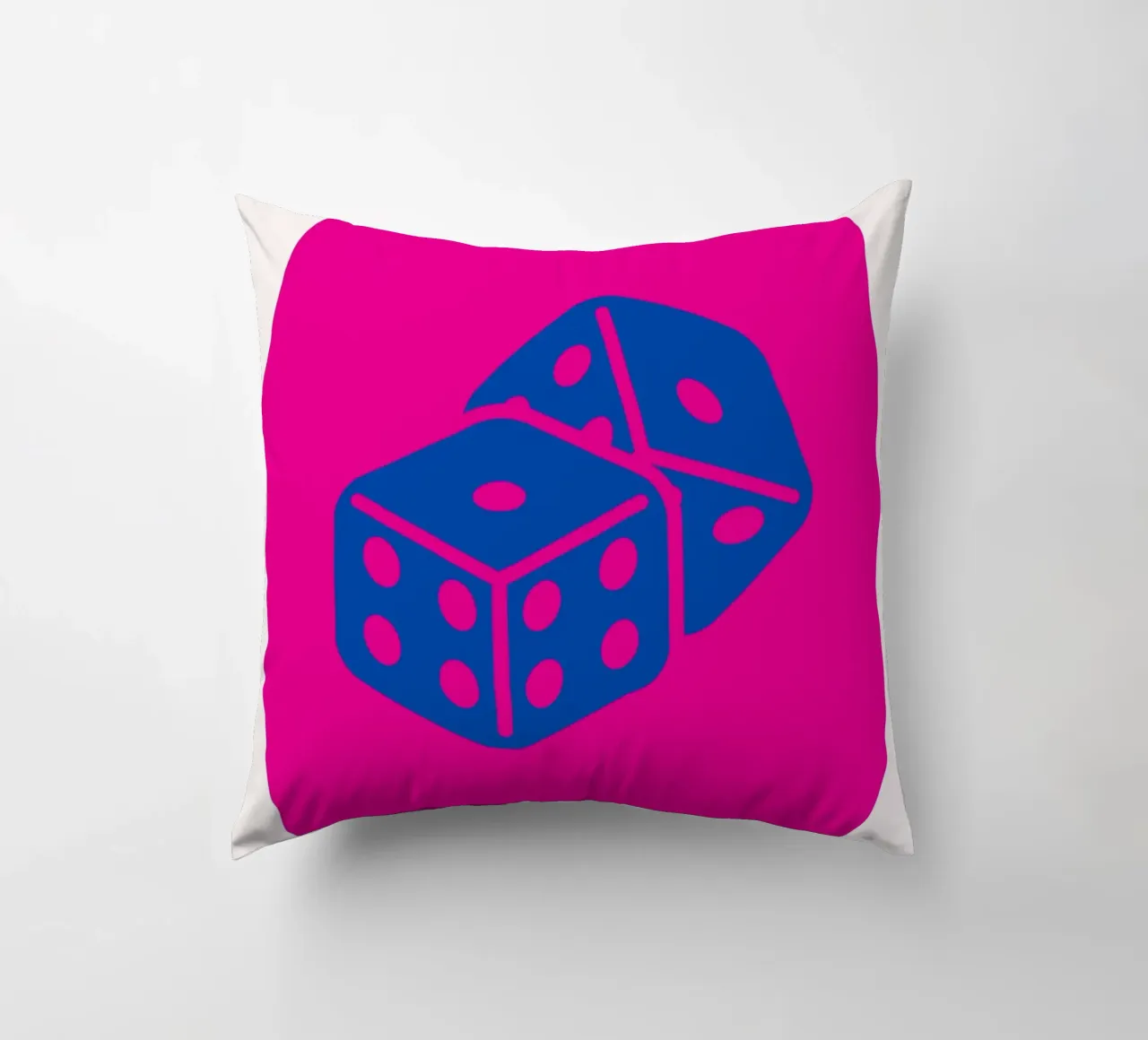 Dados Bold Pop Art - Fucsia & Blue Game Room Print cojín de homdeco