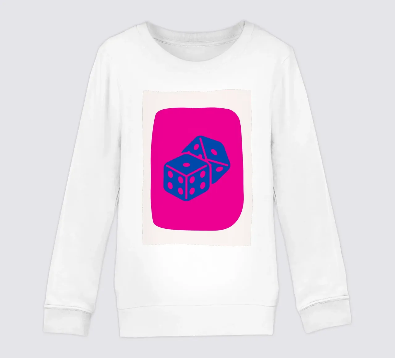 Dados Bold Pop Art - Fucsia & Blue Game Room Print sudadera para niño de homdeco