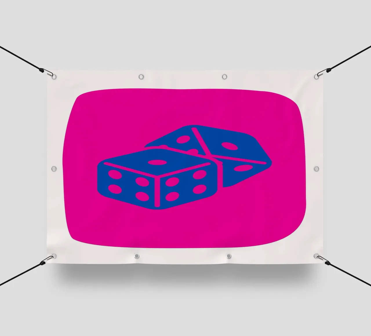 Dobbelen Pop Art - Fuchsia & Blauw Game Room Print pvc-zeil van homdeco