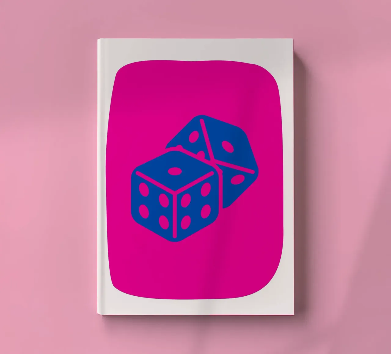 Bold Dice Pop Art - Fuchsia & Blue Game Room Print notebook by homdeco