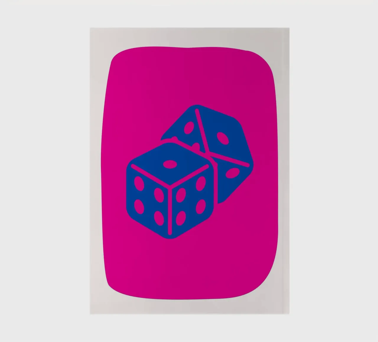 Bold Dice Pop Art - Fuchsia & Blue Game Room Print notebook by homdeco