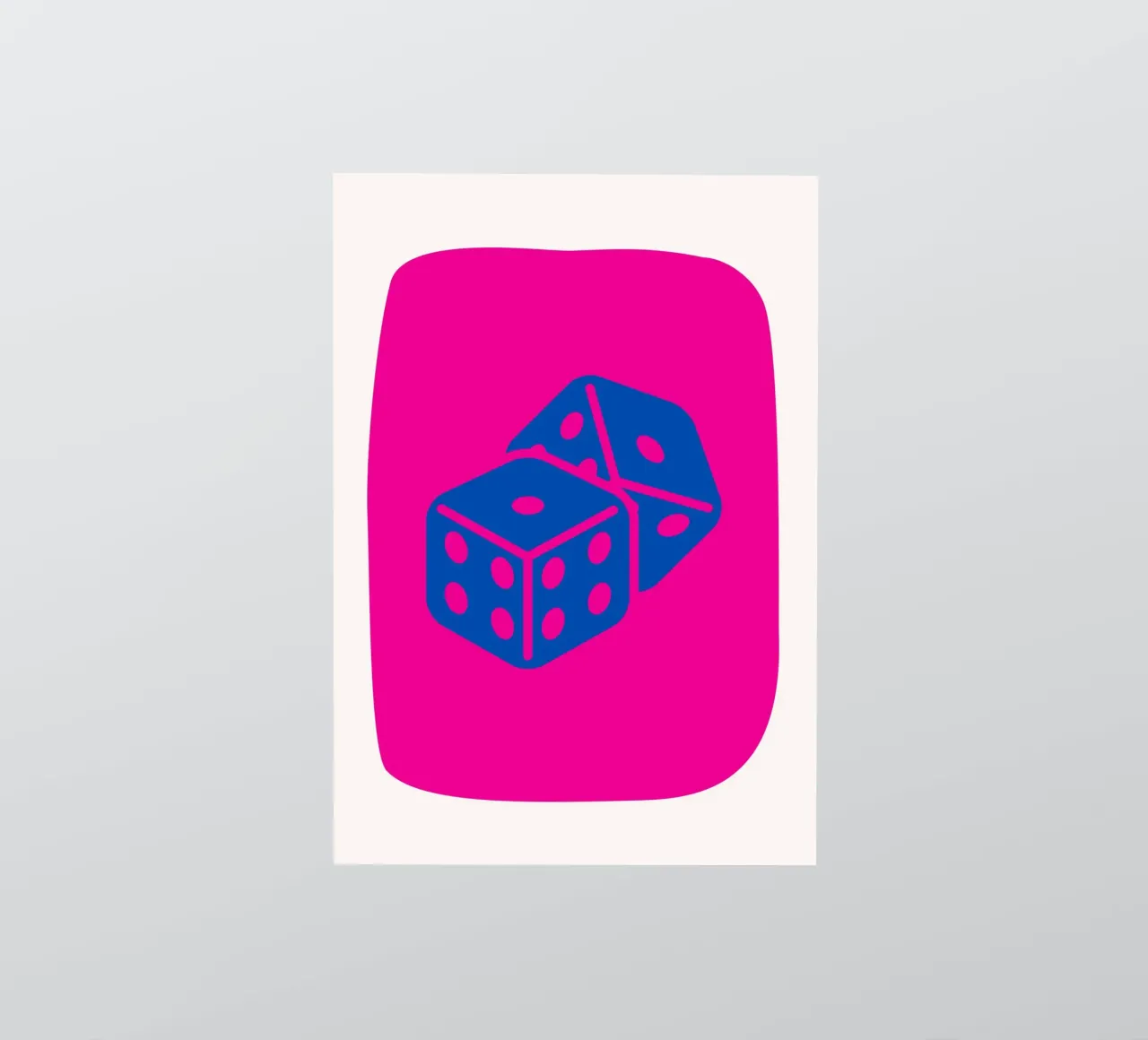 Dados Bold Pop Art - Fucsia & Blue Game Room Print pegatina de homdeco