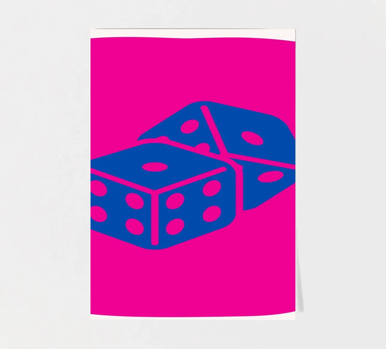 Dados Bold Pop Art - Fucsia & Blue Game Room Print pack de pegatina de homdeco