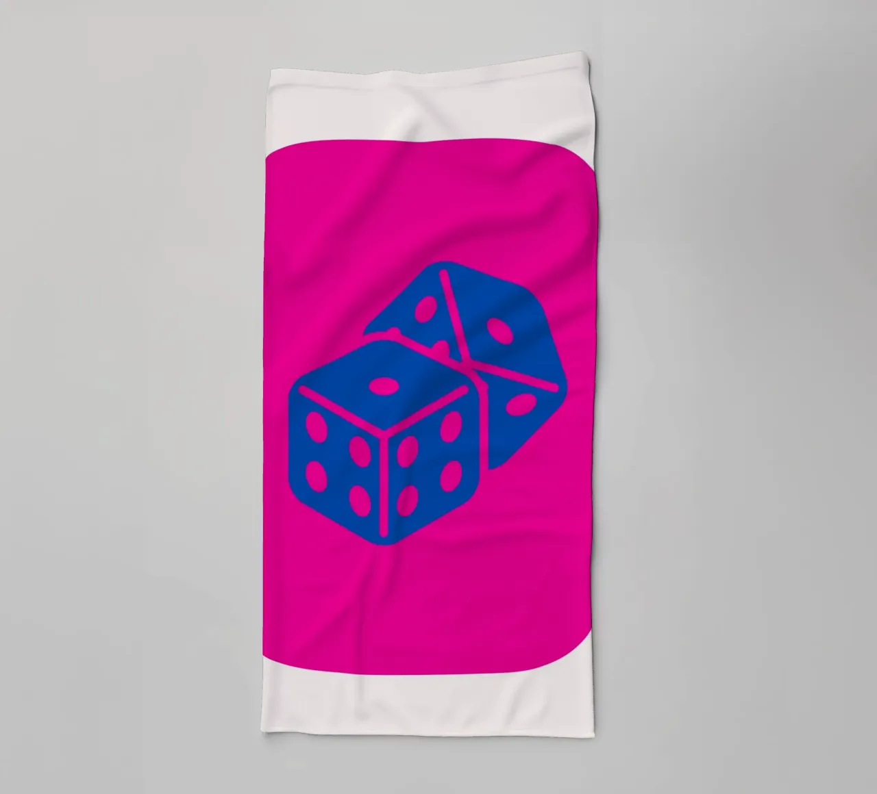 Dados Bold Pop Art - Fucsia & Blue Game Room Print toalla de baño de homdeco