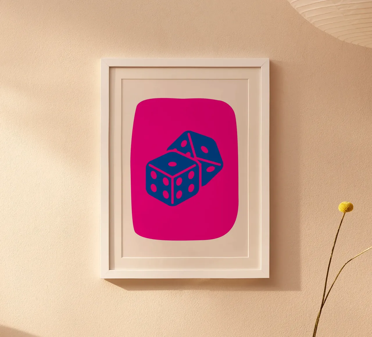 Dados Bold Pop Art - Fucsia & Blue Game Room Print hahnemühle de homdeco