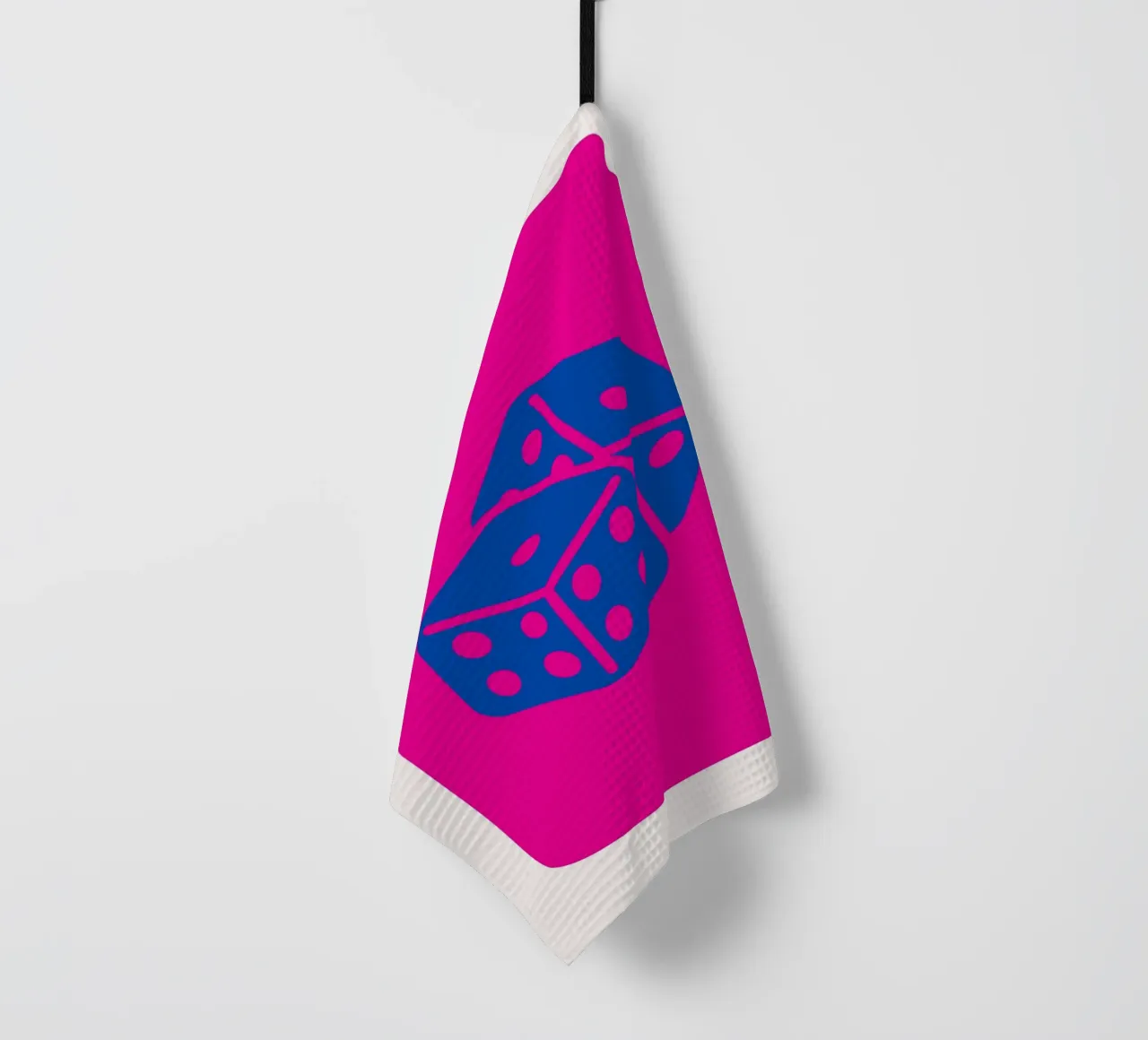 Dados Bold Pop Art - Fucsia & Blue Game Room Print paño de cocina de homdeco