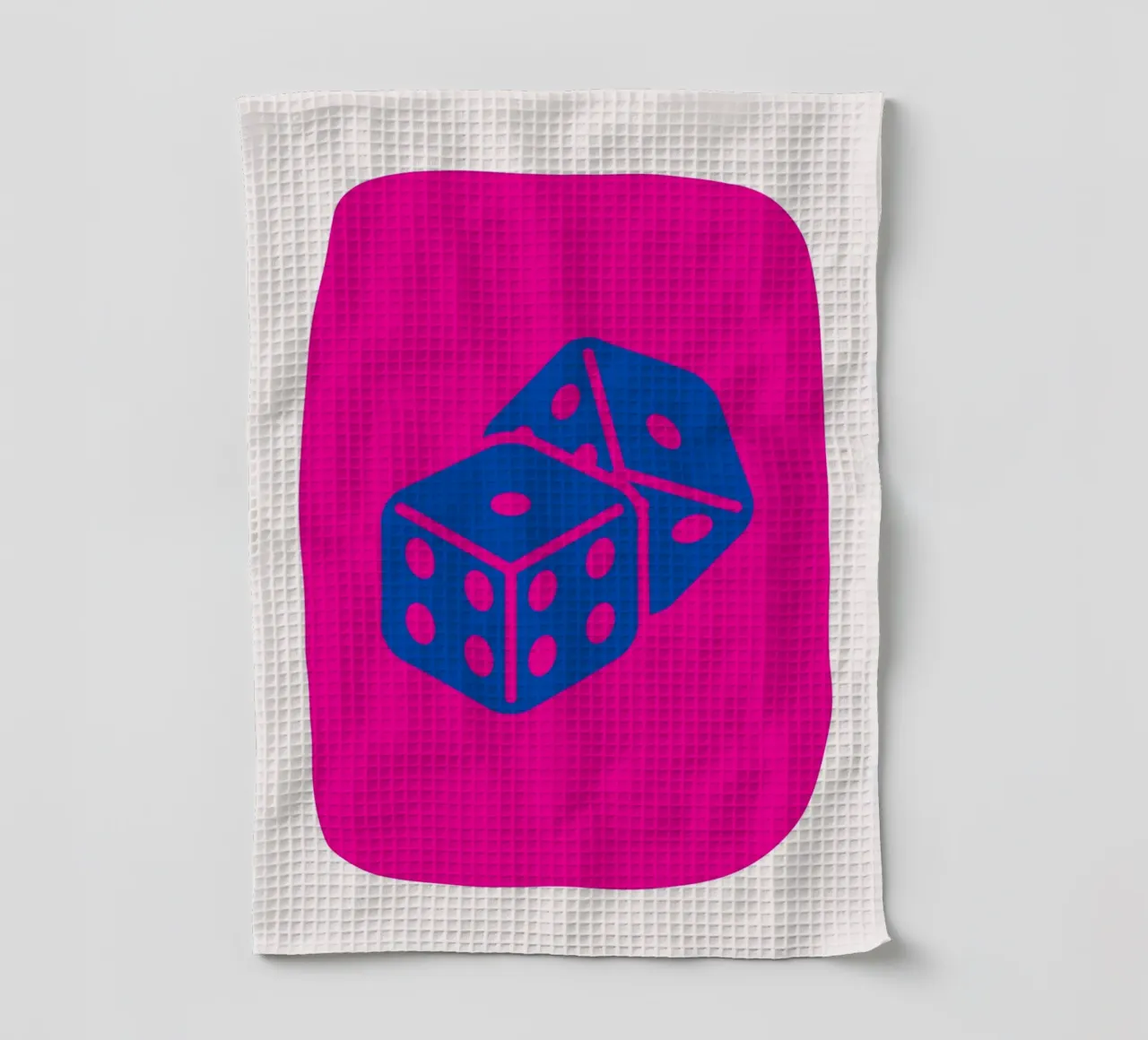Dados Bold Pop Art - Fucsia & Blue Game Room Print paño de cocina de homdeco