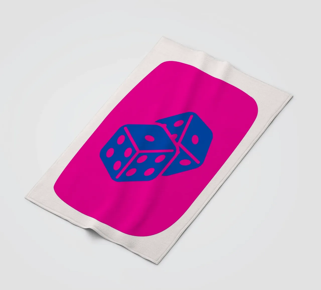 Dobbelen Pop Art - Fuchsia & Blauw Game Room Print fleecedeken van homdeco