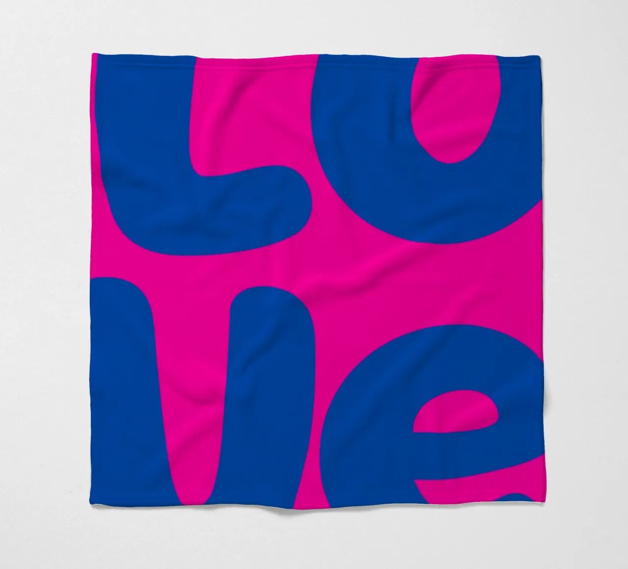 Bold LOVE Pop Art - Blauw & Roze Color Block Print fleecedeken van homdeco