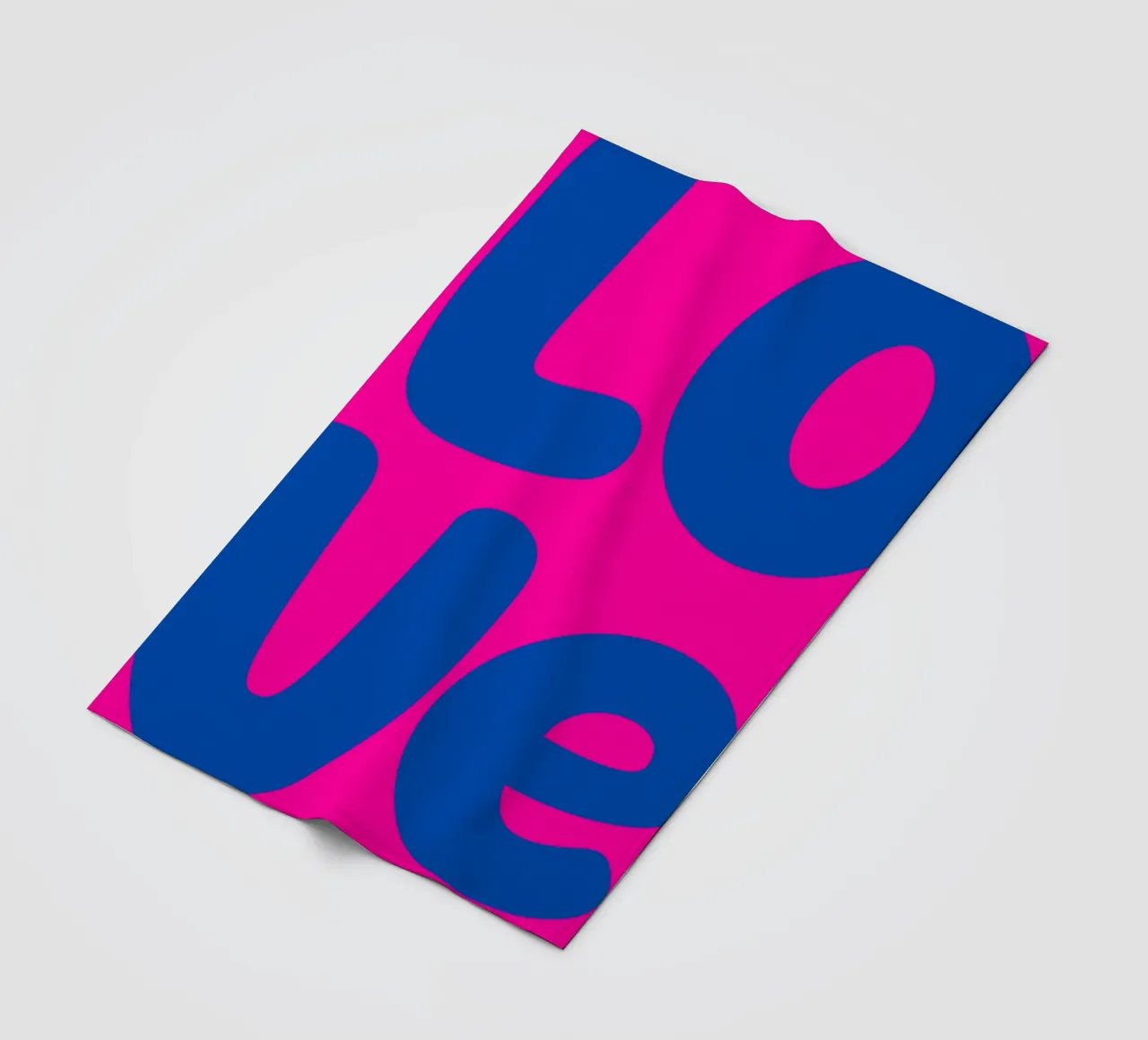 Bold LOVE Pop Art - Blauw & Roze Color Block Print fleecedeken van homdeco