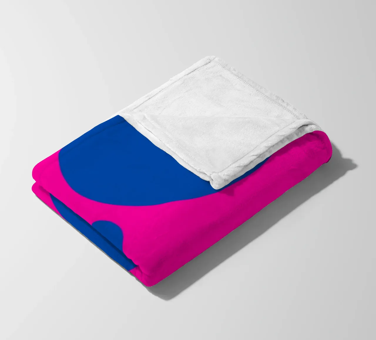 Bold LOVE Pop Art - Blauw & Roze Color Block Print fleecedeken van homdeco