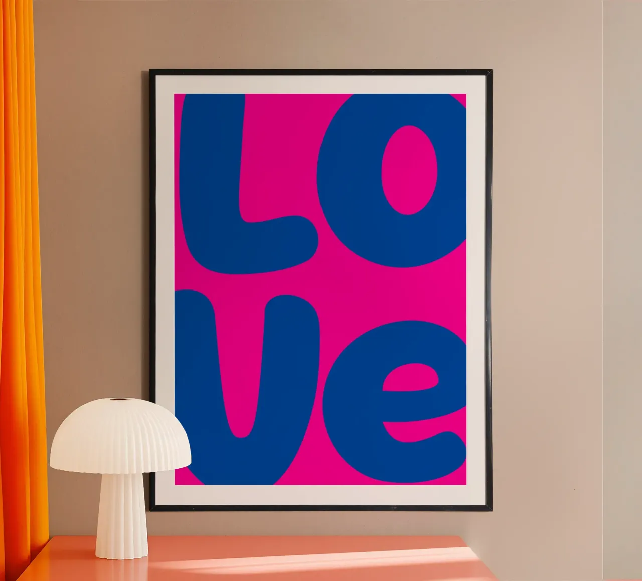 Bold LOVE Pop Art - Blue & Pink Color Block Print poster by homdeco