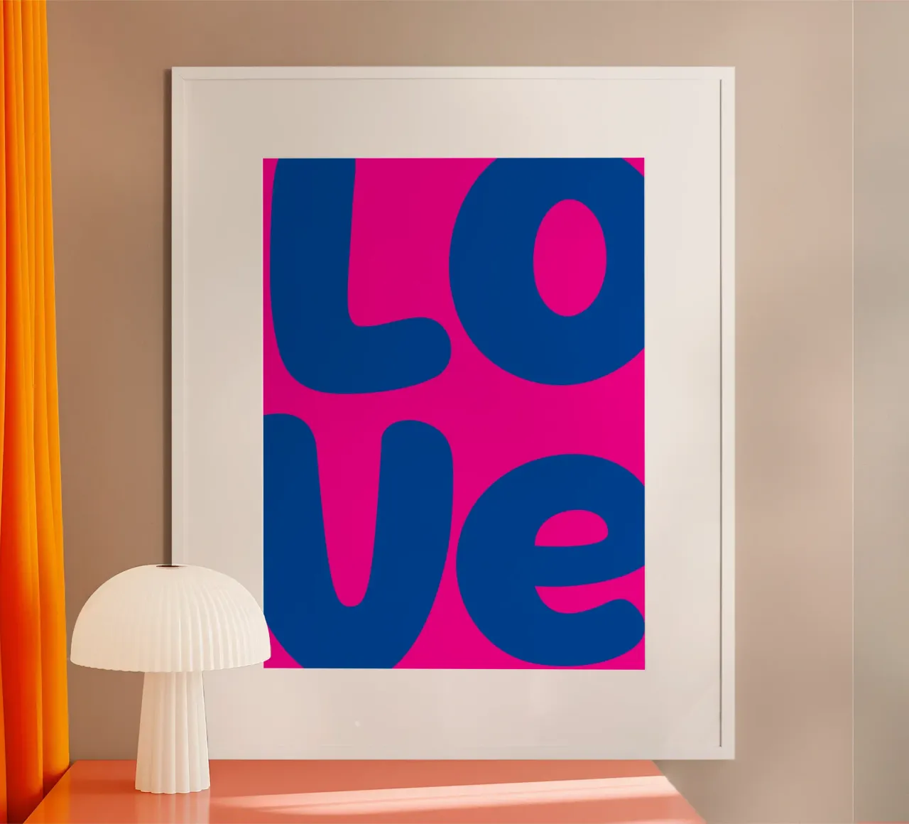 Bold LOVE Pop Art - Blue & Pink Color Block Print poster by homdeco