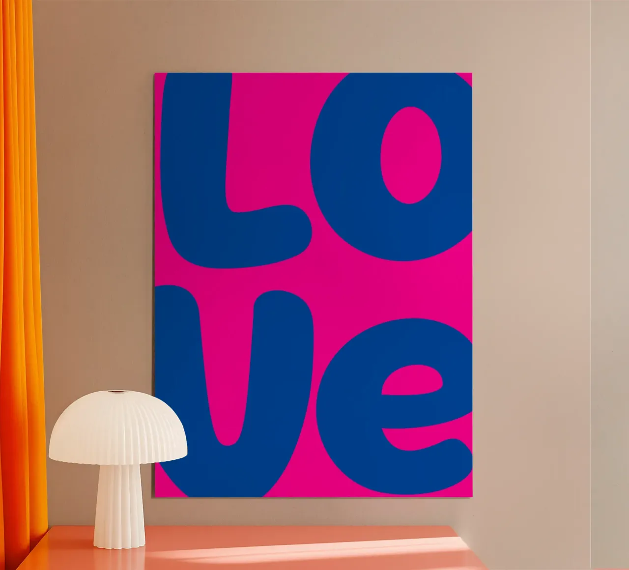 Bold LOVE Pop Art - Blue & Pink Color Block Print poster by homdeco