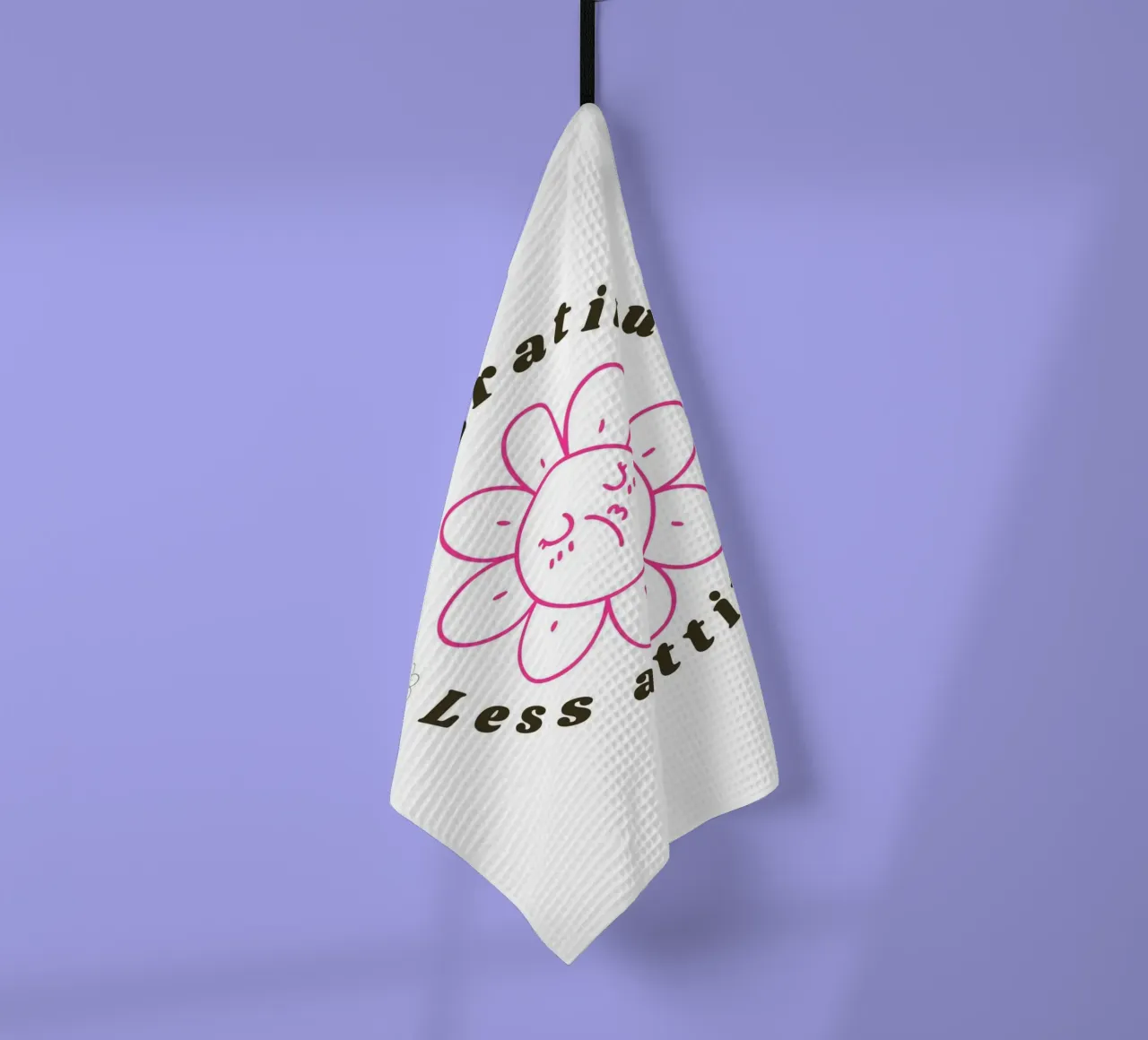 "Plus de gratitude, moins d'attitude" - Imprimé rétro fleuri torchon de homdeco