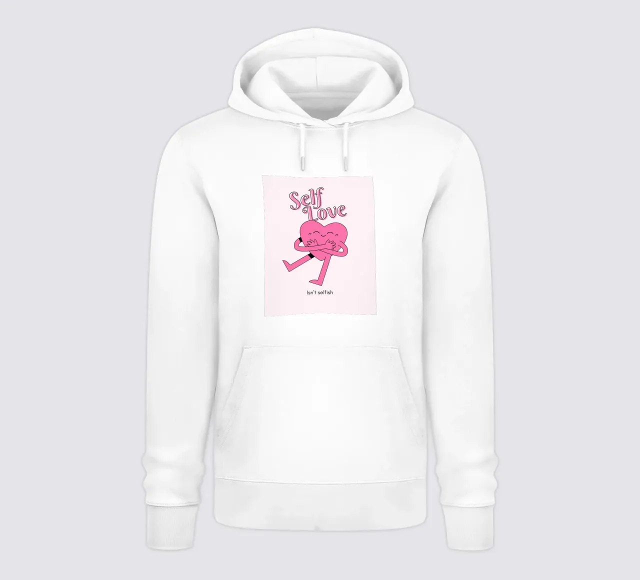 L'amour de soi n'est pas égoïste - Impression d'art "Hugging Heart" (cœur étreint) sweat à capuche de homdeco