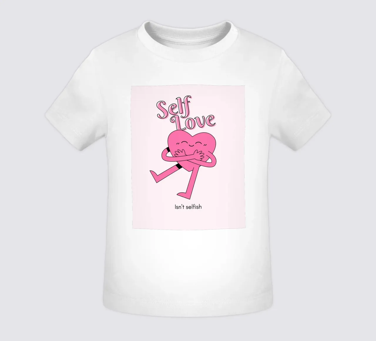 L'amour de soi n'est pas égoïste - Impression d'art "Hugging Heart" (cœur étreint) t-shirt pour bébé de homdeco