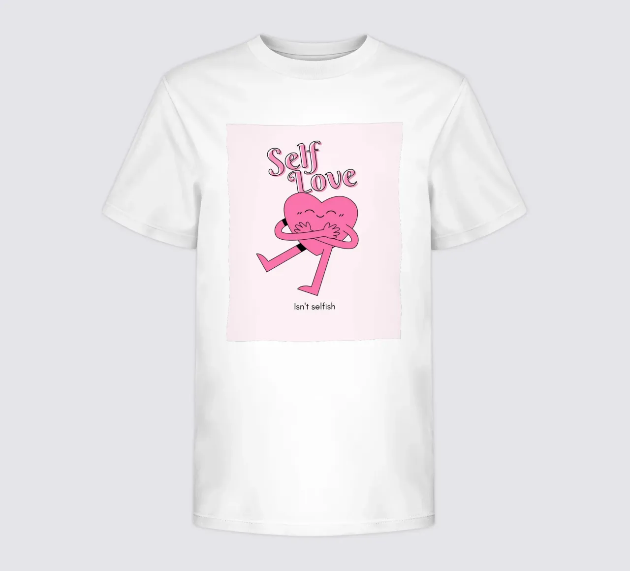 L'amour de soi n'est pas égoïste - Impression d'art "Hugging Heart" (cœur étreint) t-shirt enfant de homdeco