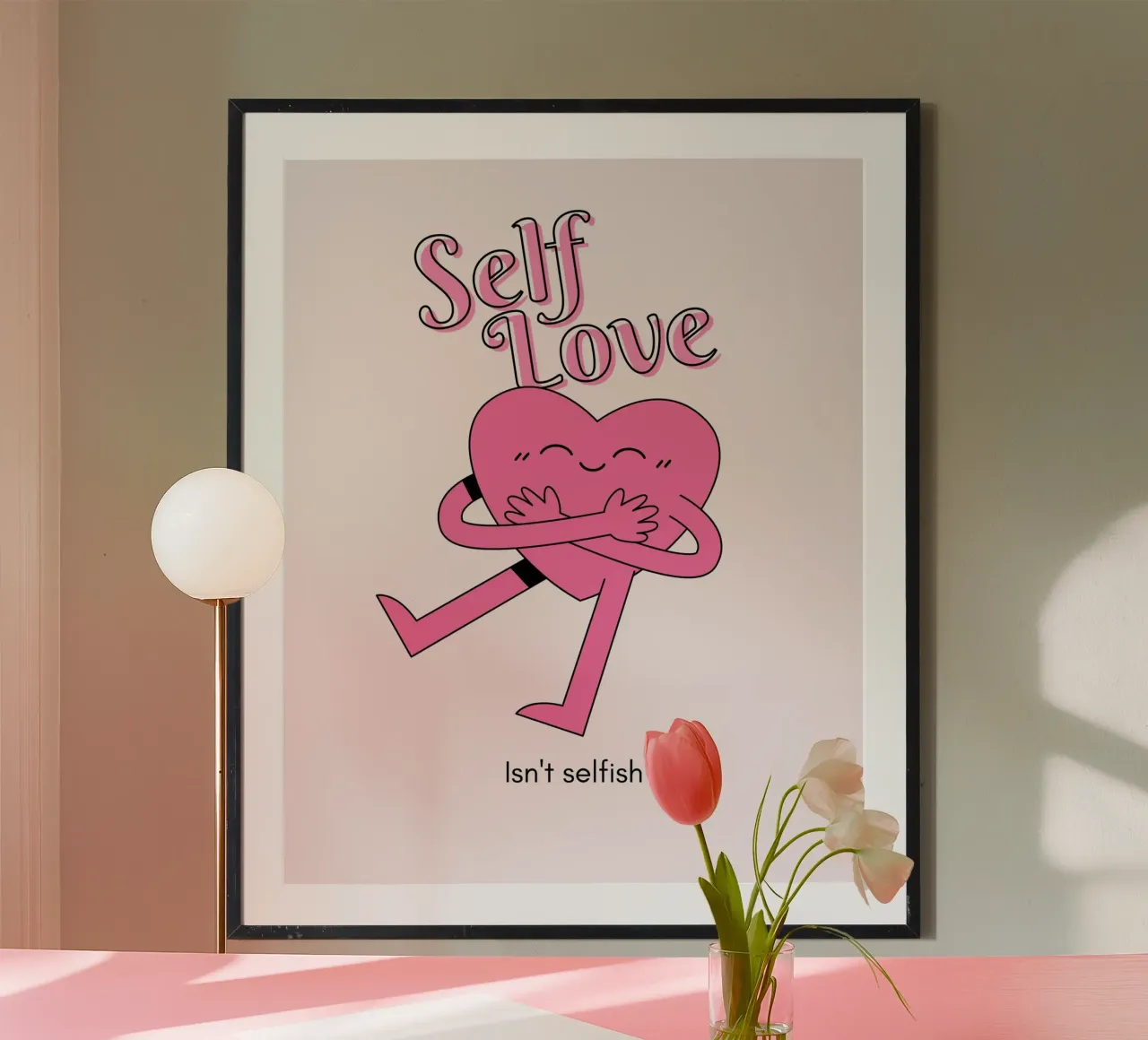 Zelfliefde is niet egoïstisch - Knuffelhart Kunstdruk hahnemühle van homdeco