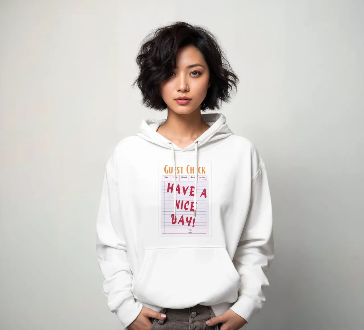 "Have a Nice Day" Guest Check - Retro Diner Pop Art sudadera con capucha de homdeco