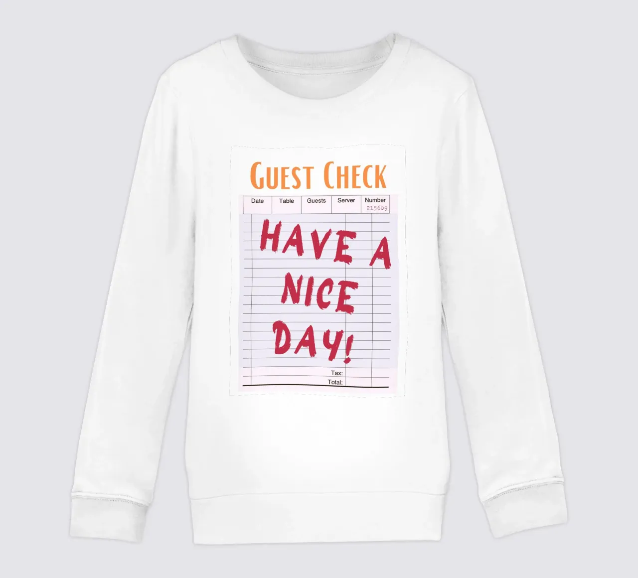 "Have a Nice Day" Guest Check - Retro Diner Pop Art sudadera para niño de homdeco