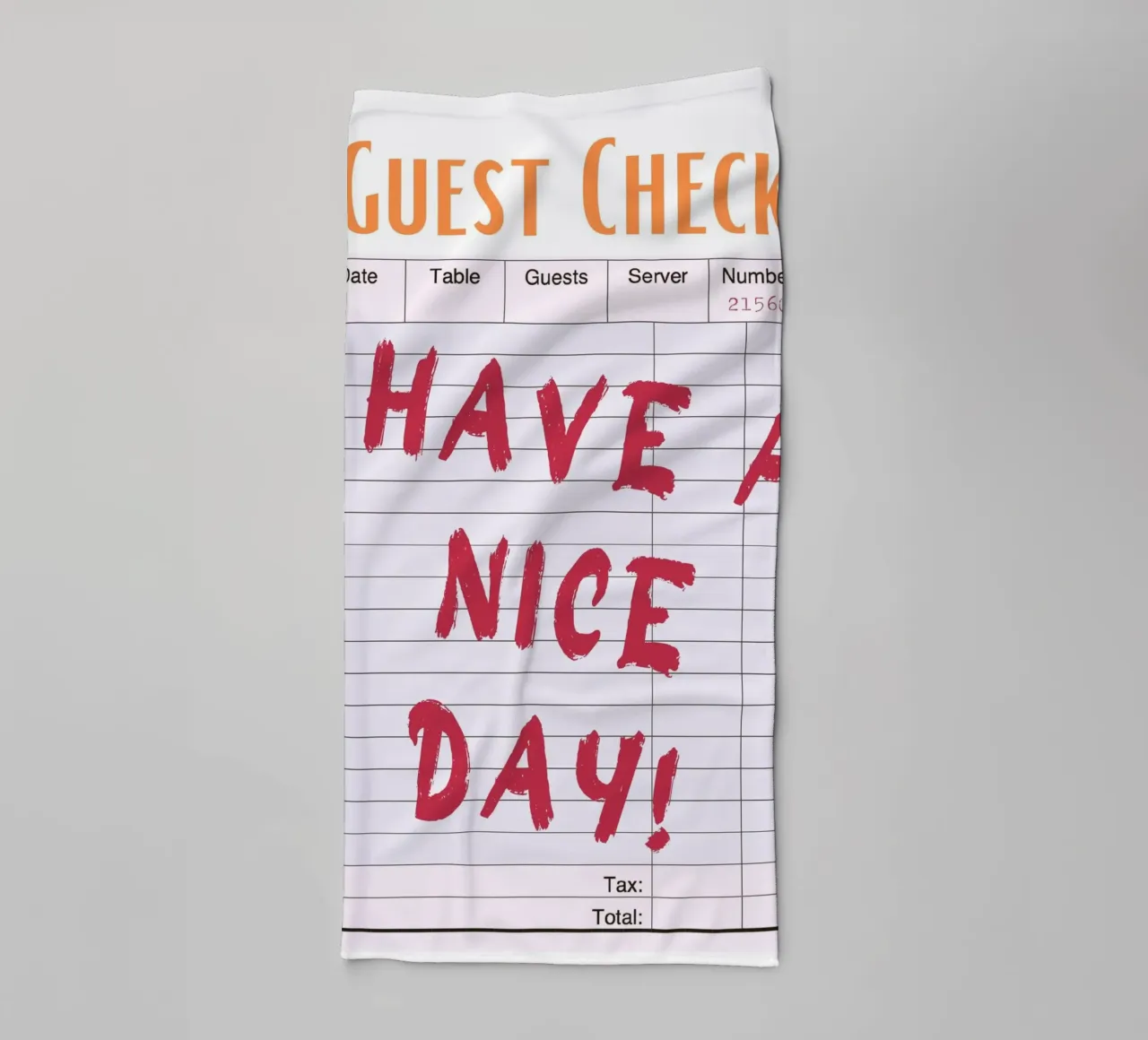 "Have a Nice Day" Gästekarte - Retro Diner Pop Art Handtuch von homdeco