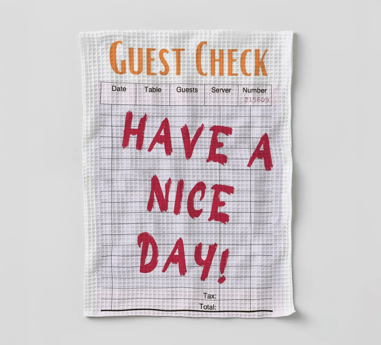 Chèque d'invité "Have a Nice Day" - Retro Diner Pop Art torchon de homdeco