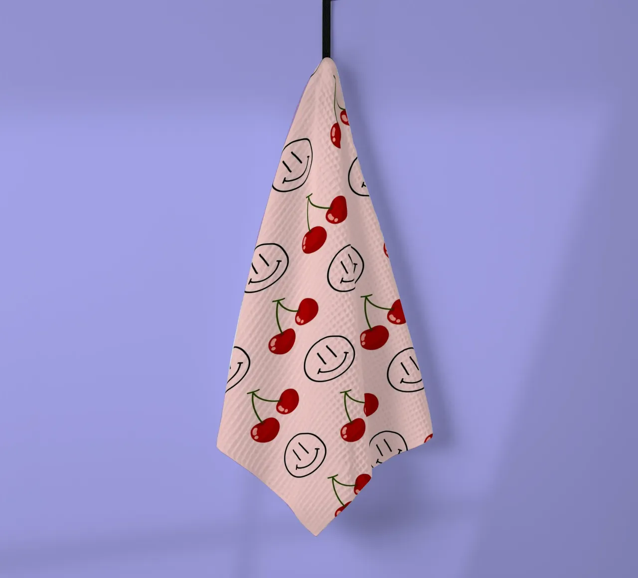 Cherry Smiley Pop Art Pattern - Sweet & Happy Print torchon de homdeco
