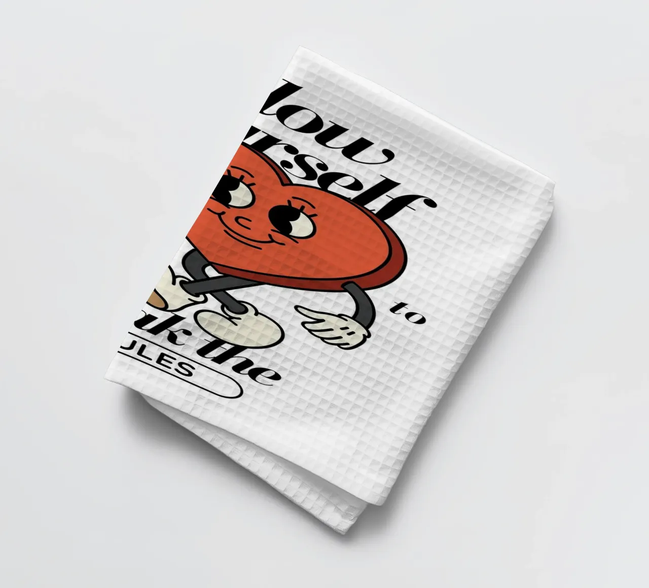 "Break the Rules" Retro Heart - Motivational Art Print torchon de homdeco
