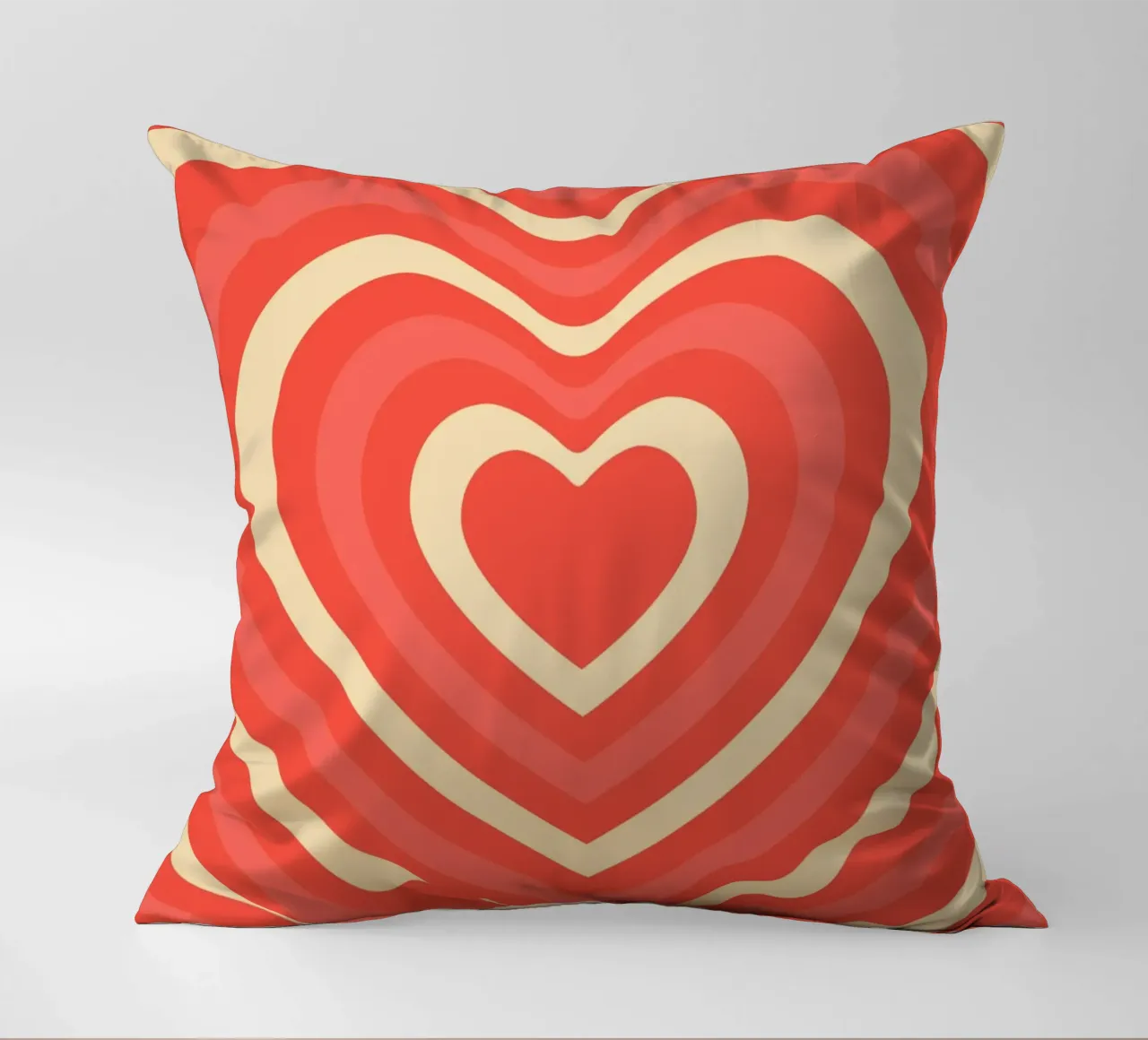 Retro Heart Wave astratto - Stampa amore rosa e rosso cuscino da homdeco