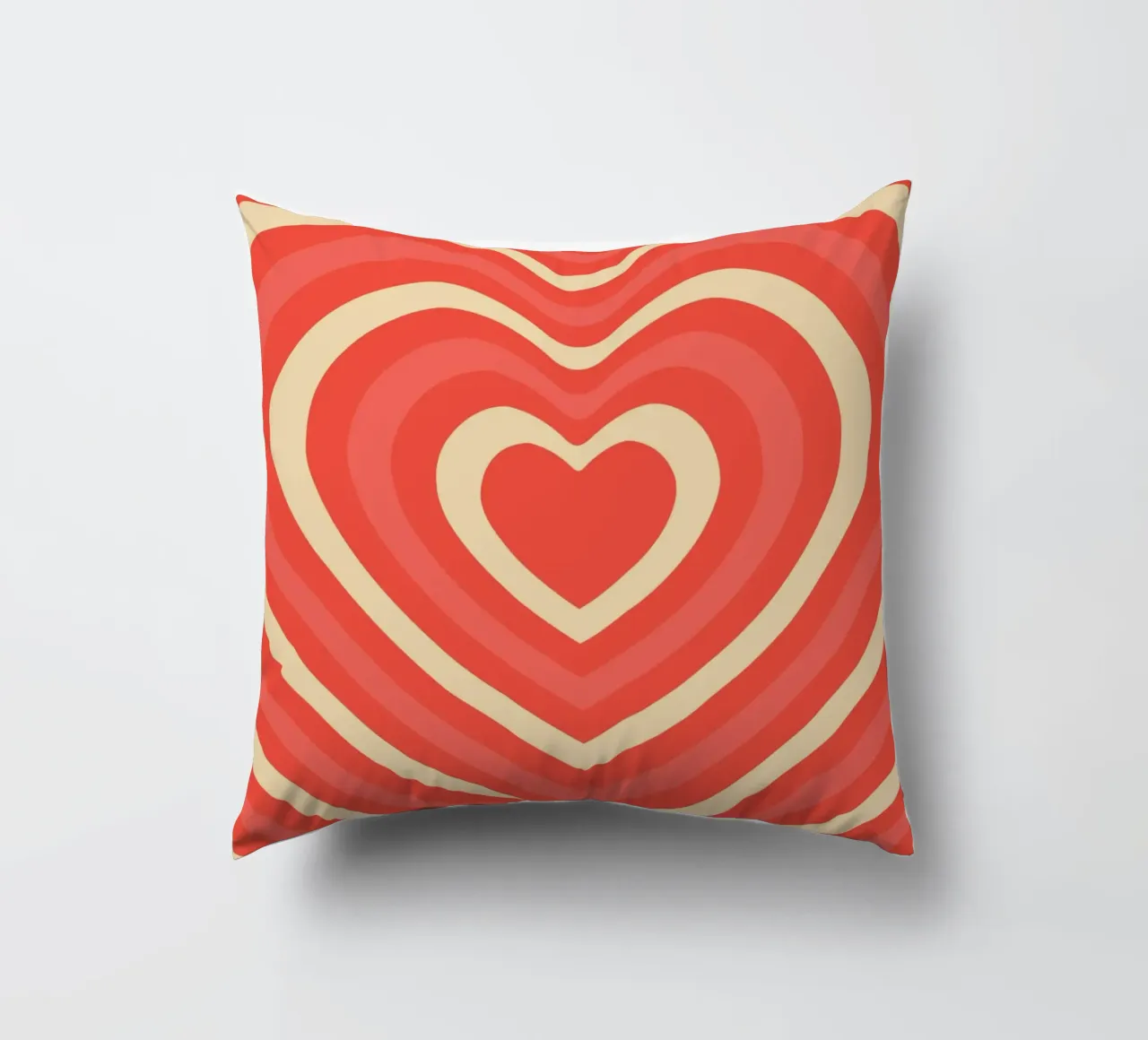Retro Heart Wave astratto - Stampa amore rosa e rosso cuscino da homdeco