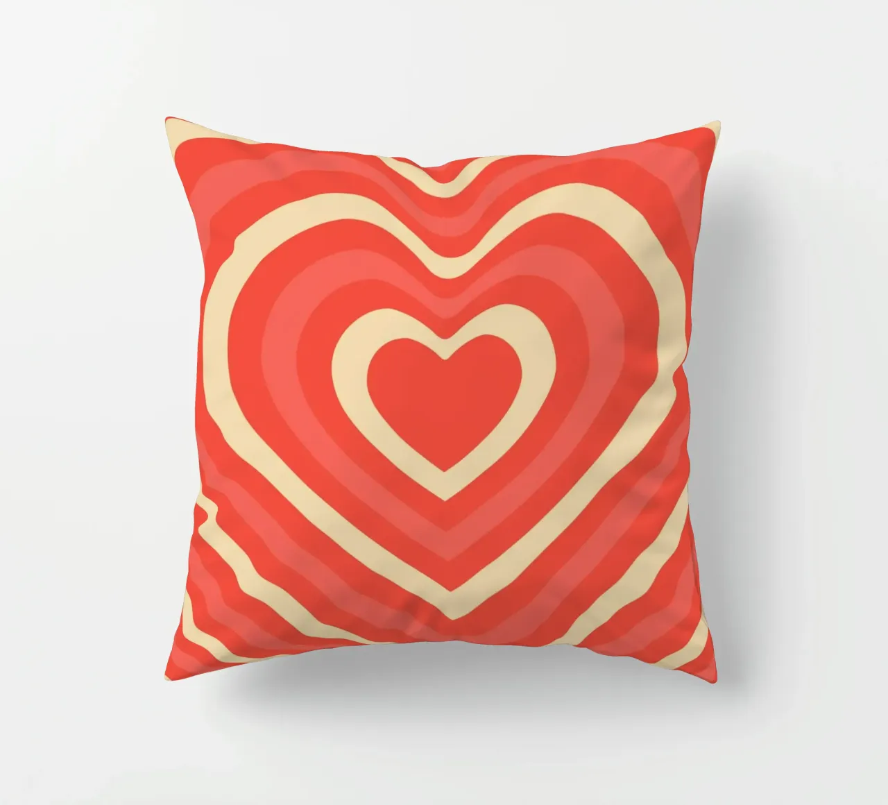 Retro Heart Wave astratto - Stampa amore rosa e rosso cuscino da homdeco