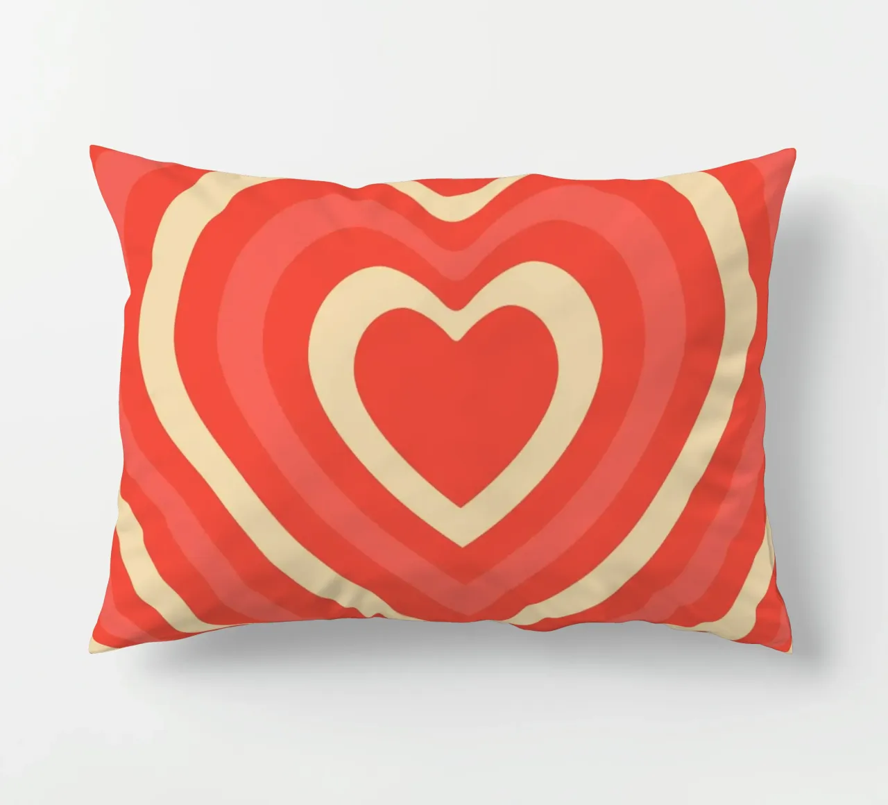 Retro Heart Wave astratto - Stampa amore rosa e rosso cuscino da homdeco