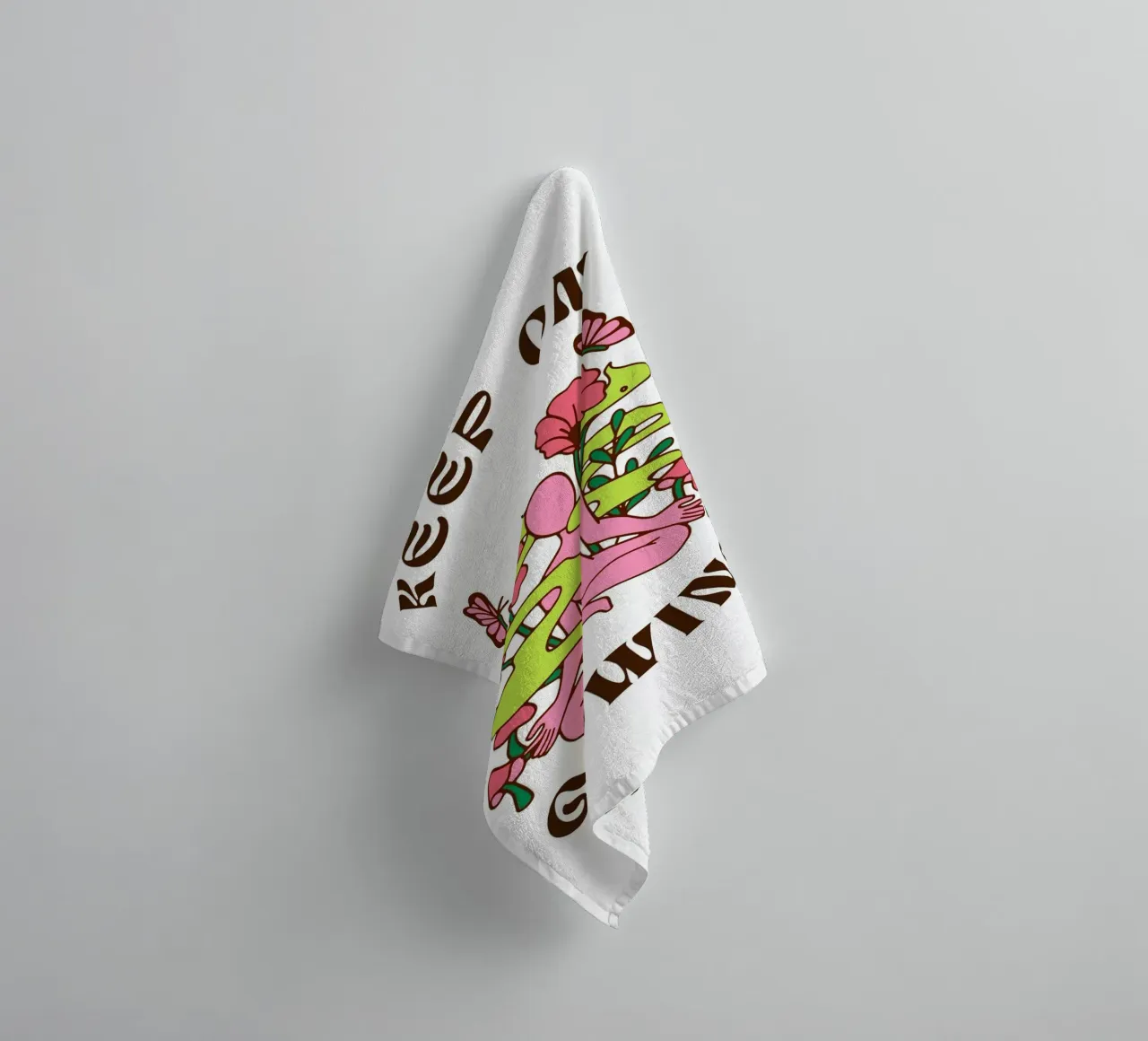 "Keep On Growing" Psychedelic Lotus Print - Boho Art towel by homdeco