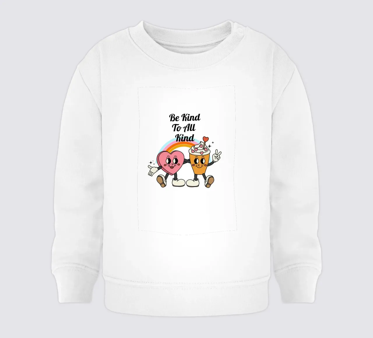 "Be Kind To All Kind" - Impresión dúo de dibujos animados retro sudadera de bebé de homdeco