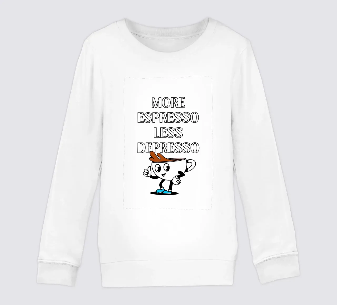 More Espresso Less Depresso - Funny Coffee Art Print felpa bambino da homdeco