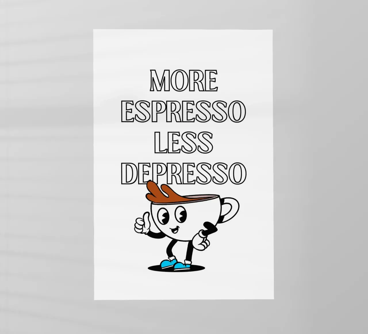 More Espresso Less Depresso - Funny Coffee Art Print pellicola backlit da homdeco